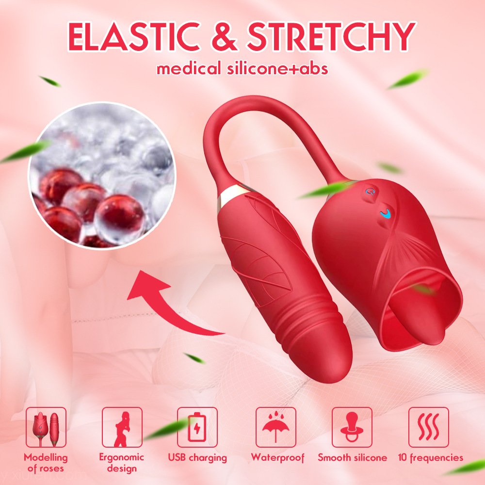 female rose vibrator sex toy - elastic